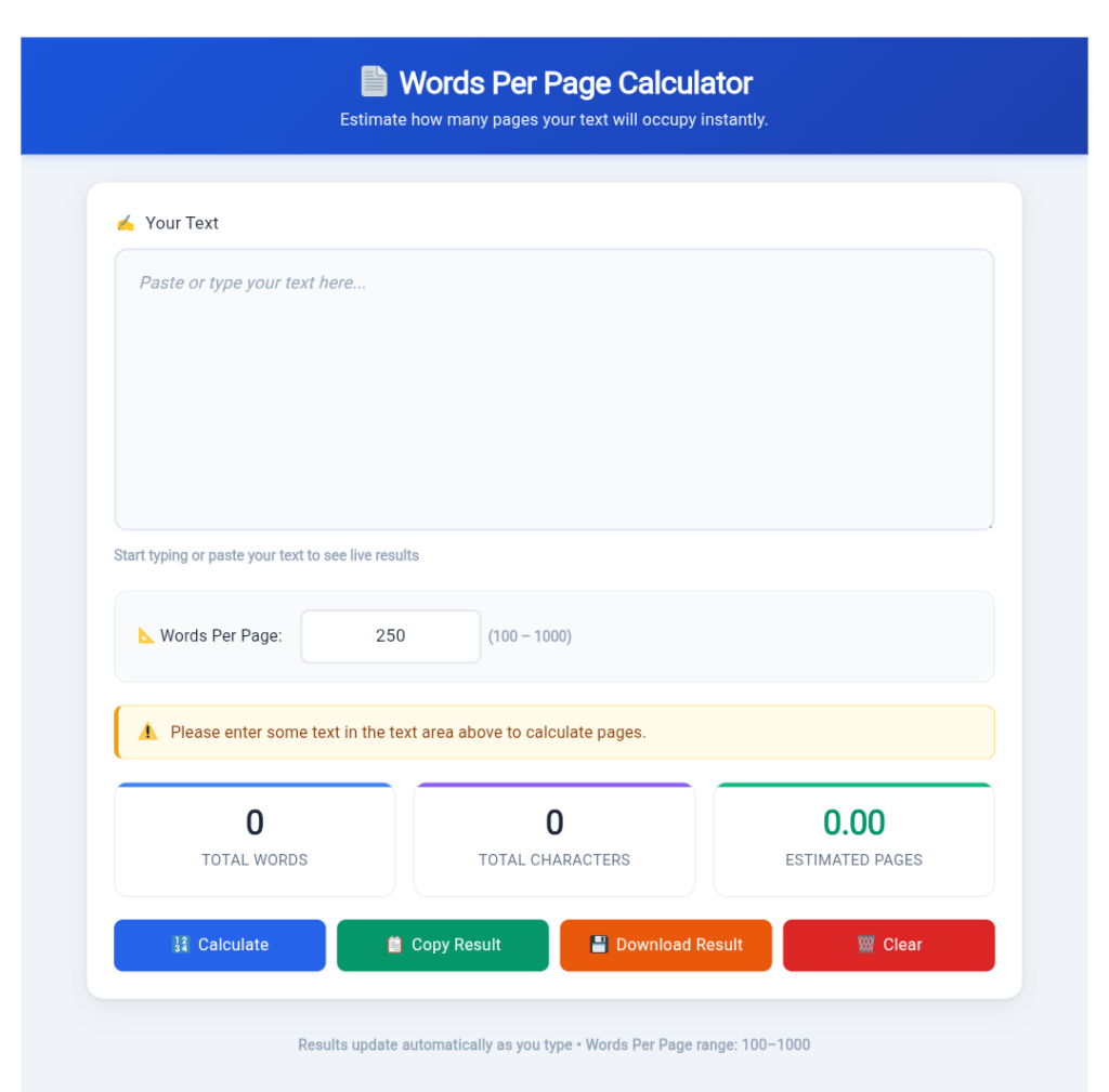 How Many Words Per Page in a Novel? Free Online Calculator & Guide)