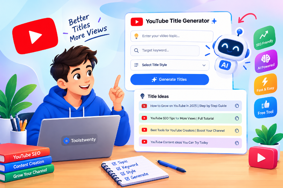 AI YouTube Title Generator for creating SEO-friendly YouTube video title ideas